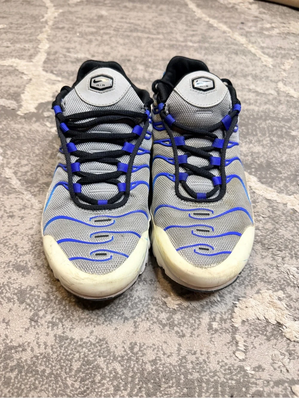 Nike Gray Mesh Sneakers with Royal Blue Accents